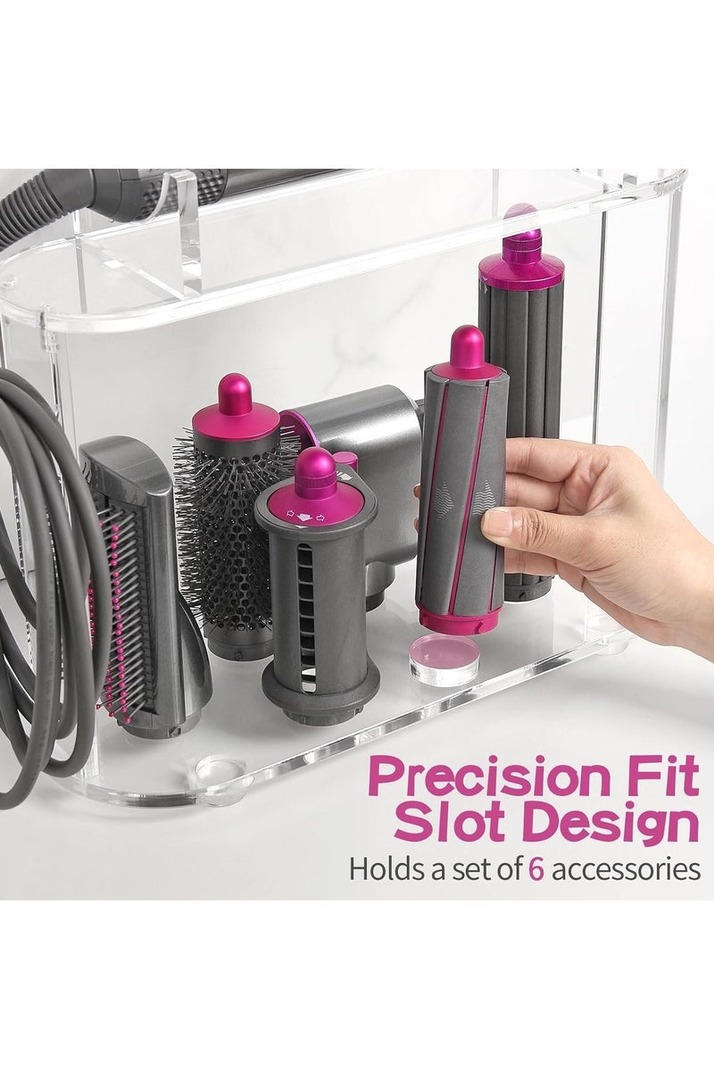 YelaJoy Storage Holder – Multifunctional Storage Organizer - Compatible with Dyson Air wrap - 6 Holes Countertop Organizer Desktop Organizer Storage for Household and Bathroom. - Image 4