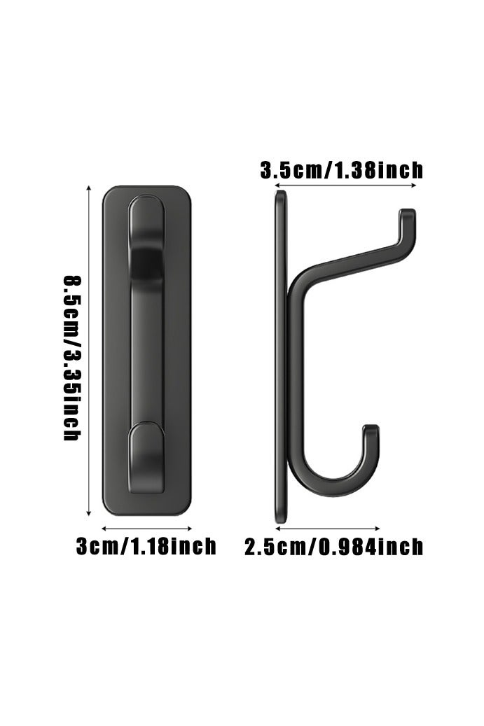 5 Pcs Self Adhesive Wall Hooks for Hanging, Hook for Coat, Towel in Bathrooms, Shower, Kitchen, Wall, Door Hook, Black - Image 2