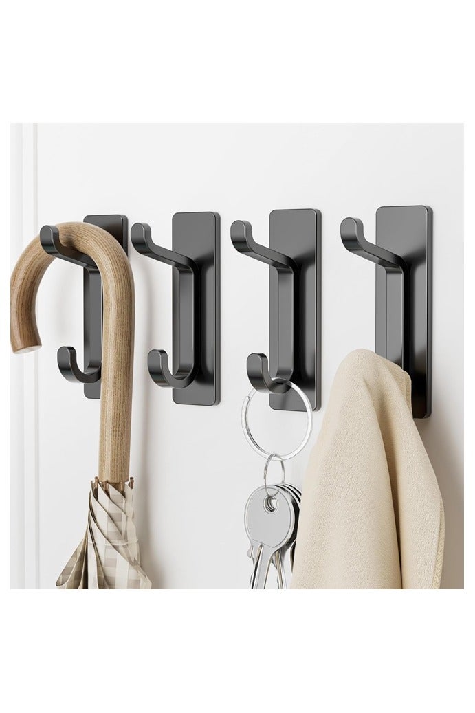 5 Pcs Self Adhesive Wall Hooks for Hanging, Hook for Coat, Towel in Bathrooms, Shower, Kitchen, Wall, Door Hook, Black - Image 4