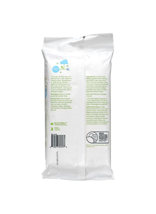 Babyganics - Babyganics, Toy, Table + Highchair Wipes, Fragrance Free, 25 Wipes - Image 1