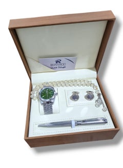 Rivoly A wonderful stainless steel men's set consisting of a watch, a rosary, a pen and cufflinks half steel  - Image 2