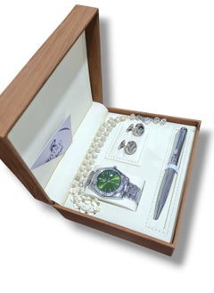 Rivoly A wonderful stainless steel men's set consisting of a watch, a rosary, a pen and cufflinks half steel  - Image 1