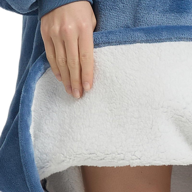 Krifey Wearable Blanket Hoodie, Oversized Sherpa Fleece Sweatshirt with Giant Pocket, Birthday Gifts for Women, Mom, Sister, Calm Sky Blue - Image 3