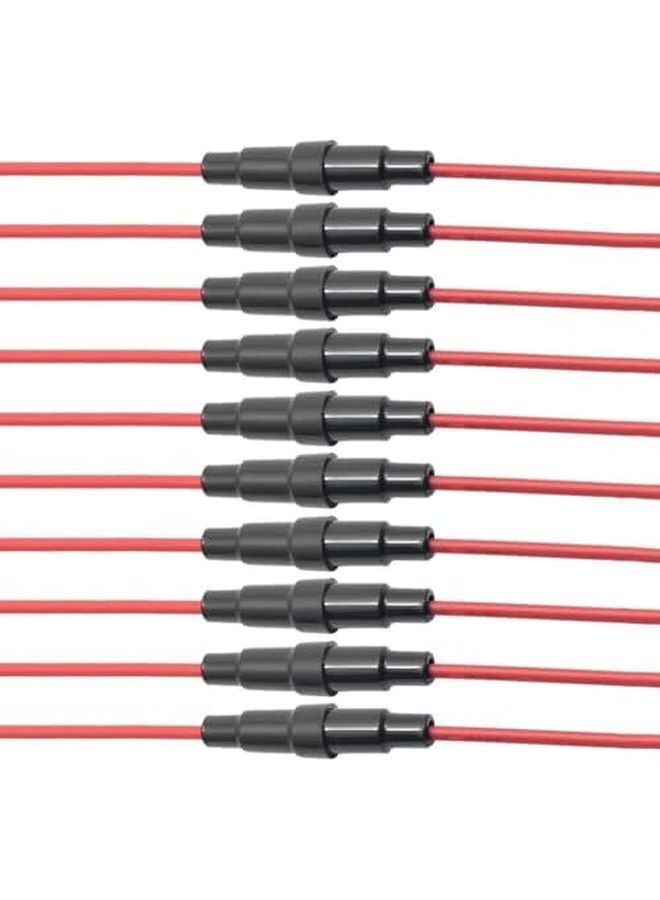10 PCS 5x20mm Inline Screw Type Fuse Holder Replacement Wire Leaded Sleeve - Image 1