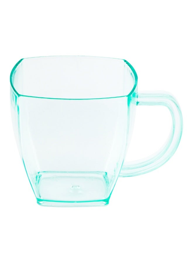 Restaurantware 5 Ounce Square Espresso Cups, 100 Disposable Plastic Coffee Cups - PS Plastic, With Handles, Seagreen Plastic Dessert Cups, For Catering Events, Parties, Weddings, And Cafes - Image 1