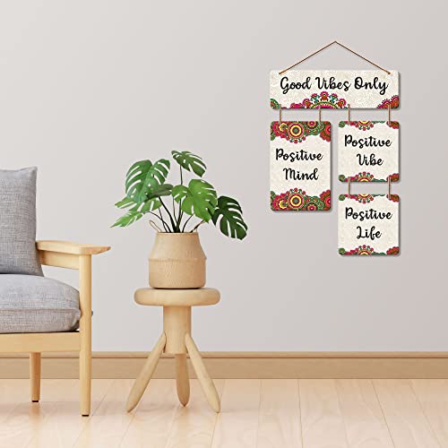 Artvibes Positive Vibes Positive Life Decorative Wall Hanging Ornaments | Quotes Decor Item | Wall Poster | Office Decor | Wall Art Print | Inspirational Quotes | Gift Items (WH_6510N) - Image 4