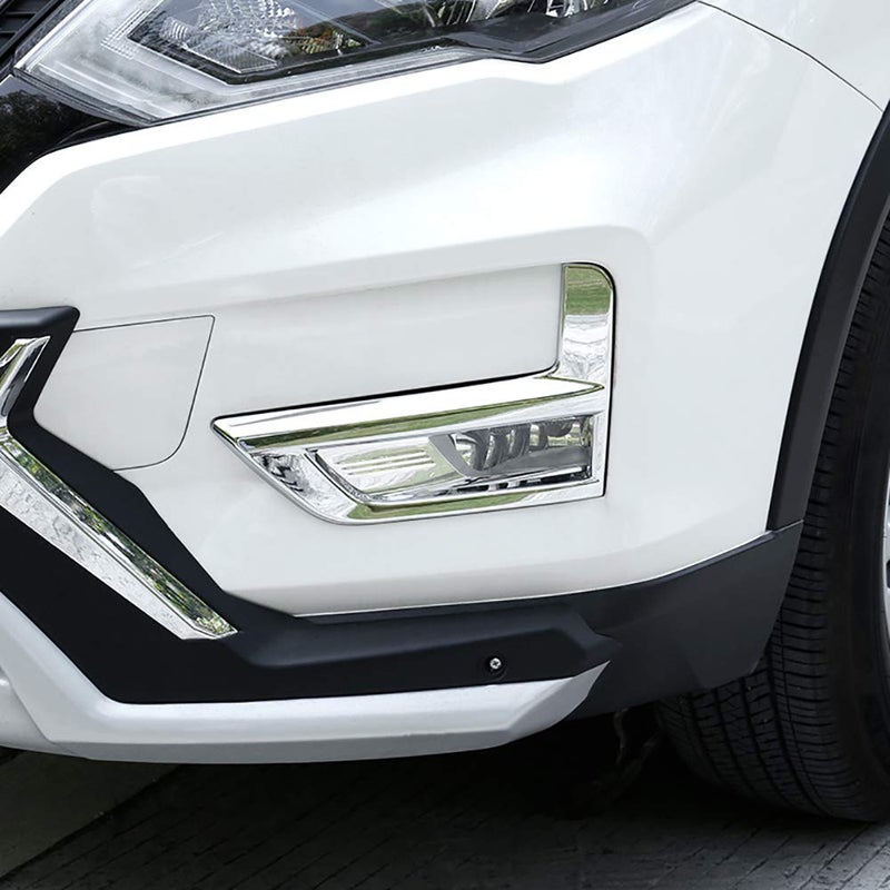 Kadore for Nissan Rogue 20172020 Chrome Front Fog Lights Lamp Cover Trim Frame 2pc