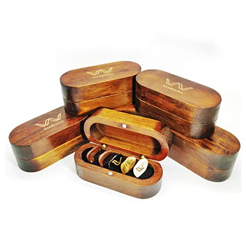 Wambooka Handcrafted Guitar Picks Set – Premium Bone, Horn, Wood & Coconut Guitar Picks with Anatomical Grip – Unique Handmade Guitar Plectrums in Wooden Gift Box - Image 2
