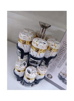 FALMER falmer Spice Carousel 360 ° - 6 Pcs "Porcelain " white & Gold" 
