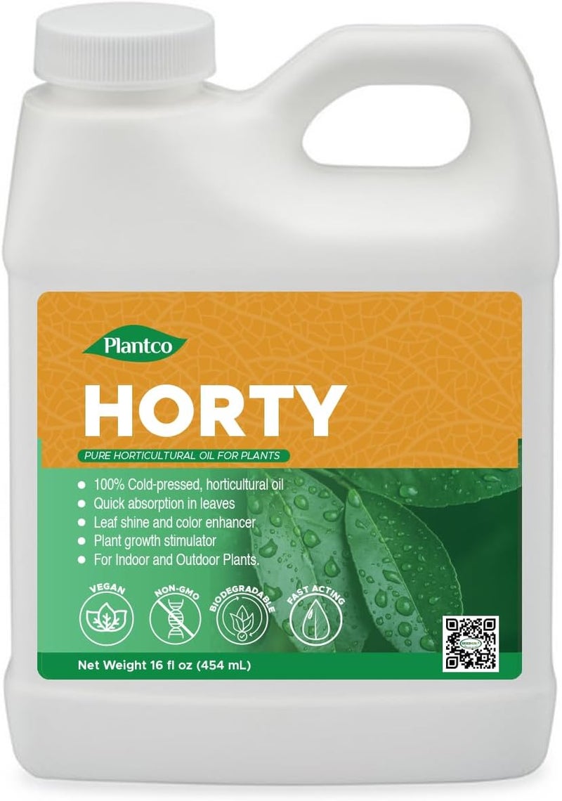 Plantco Horticultural Oil Concentrate for Plants and Trees  ColdPressed Karanja Oil Based Leaf Shine Color Enhancer Plant Growth Stimulator from Horty  16 fl oz Spray Concentrate 