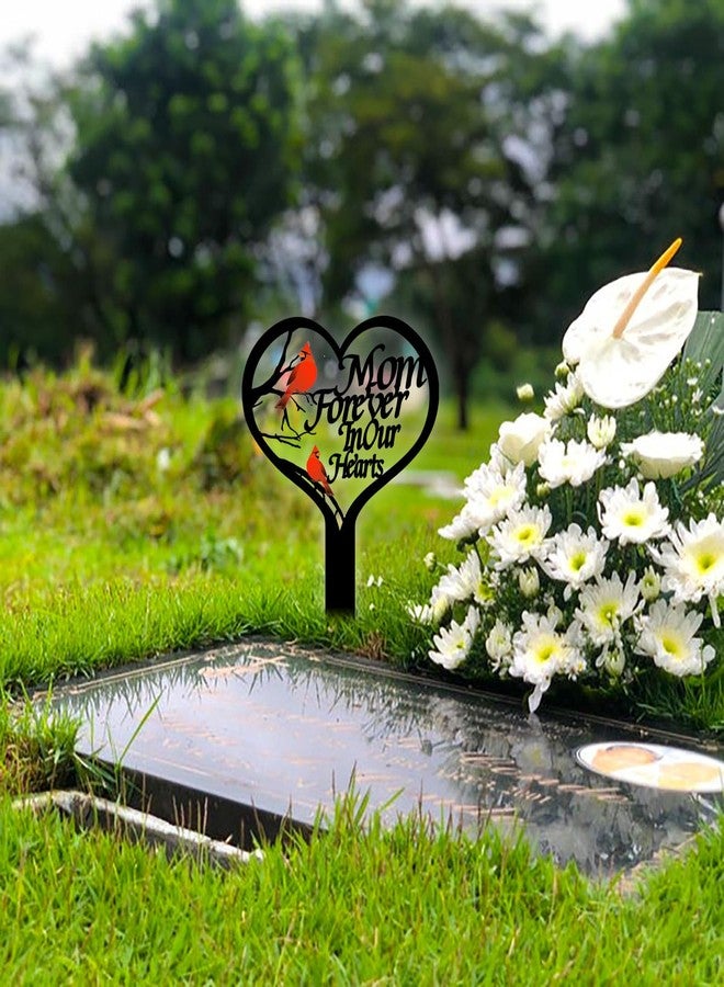 اوزيو شواهد قبور تذكارية من أوزيو للمقابر، لوحة تذكارية على شكل قلب، وتد حديقة على شكل طائر الكاردينال، وتد معدني تذكاري لتزيين قبر الأم والأب في المقبرة أو الحديقة الخارجية - Image 3