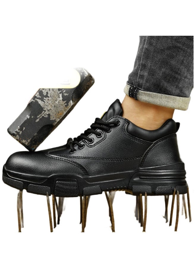 JUNBU Safety Shoes For Men, Winter Steel Toe Cap, Anti-Smashing, Anti-Puncture, Waterproof, Wear-Resistant, Lightweight, Safety Work Functional Shoes 2165N Size 38 - Image 1