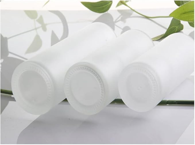 Quupy 30ml 1ounce Empty Refillable Dull Glass Cream Lotion Bottles with Sturdy Pump Toiletries Toner Travel Container Pump Bottles for Purse and Handbag Pack of 3 
