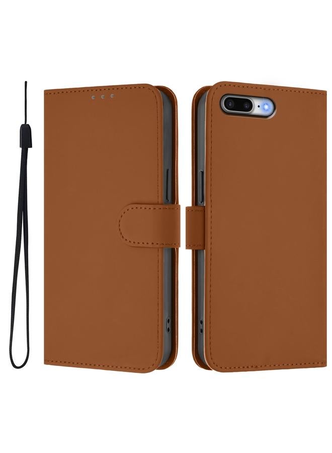 S-TOP Case For iPhone 8 Plus / 7 Plus Skin Feel Solid Color Leather Phone Case with Lanyard - Image 2