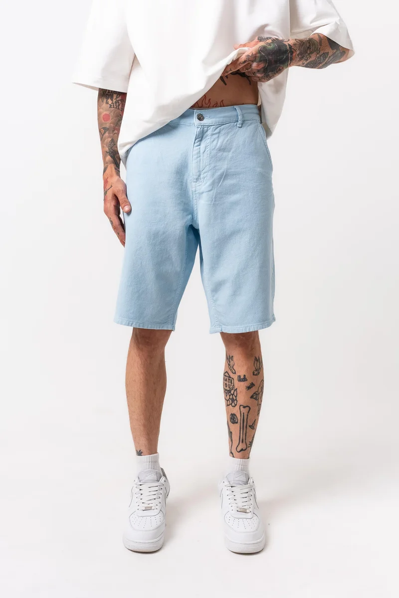 RESPIRE Men's Garment Dyed Shorts Baby Blue