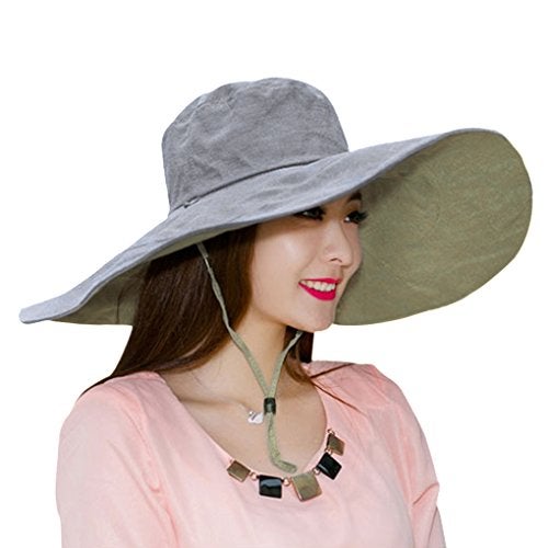 Fakeface Fishing Beach Cap Summer Sun Hat Wide Brim Reversible for Women Foldable UPF 50+ - Image 3