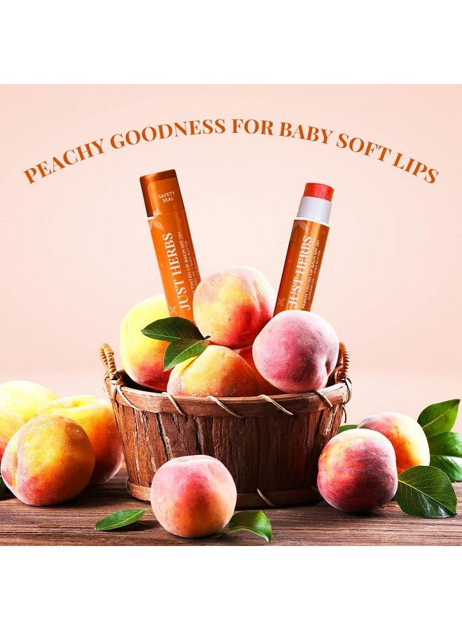 جاست هيربز مرطب شفاه ملون للرجال والنساء مع عامل حماية من الشمس 20+ للشفاه الداكنة لتفتيح 4 جرام (خوخي) - Image 3