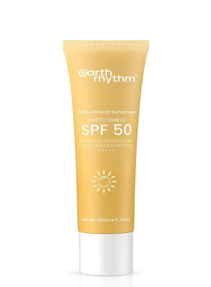 Earth Rhythm Matte Mineral Sunscreen SPF 50 with 9% Zinc Oxide 50ml - Image 1
