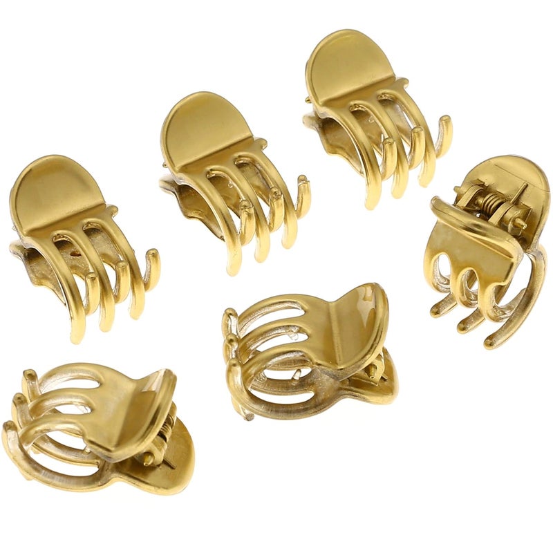 Camila Paris CP2913 French Hair Clip for Women Set of 6 Extra Small Gold Girls Hair Claw Clip Jaw Fashion Durable Styling Hair Accessories for Women Ladies Strong Hold Grip Clamp Made in France