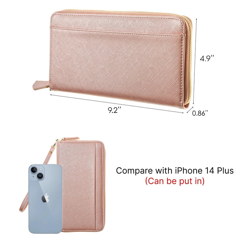 Apadi Travel Document Organizer - RFID Passport Wallet Case Family Holder Id Wristlet - Image 4