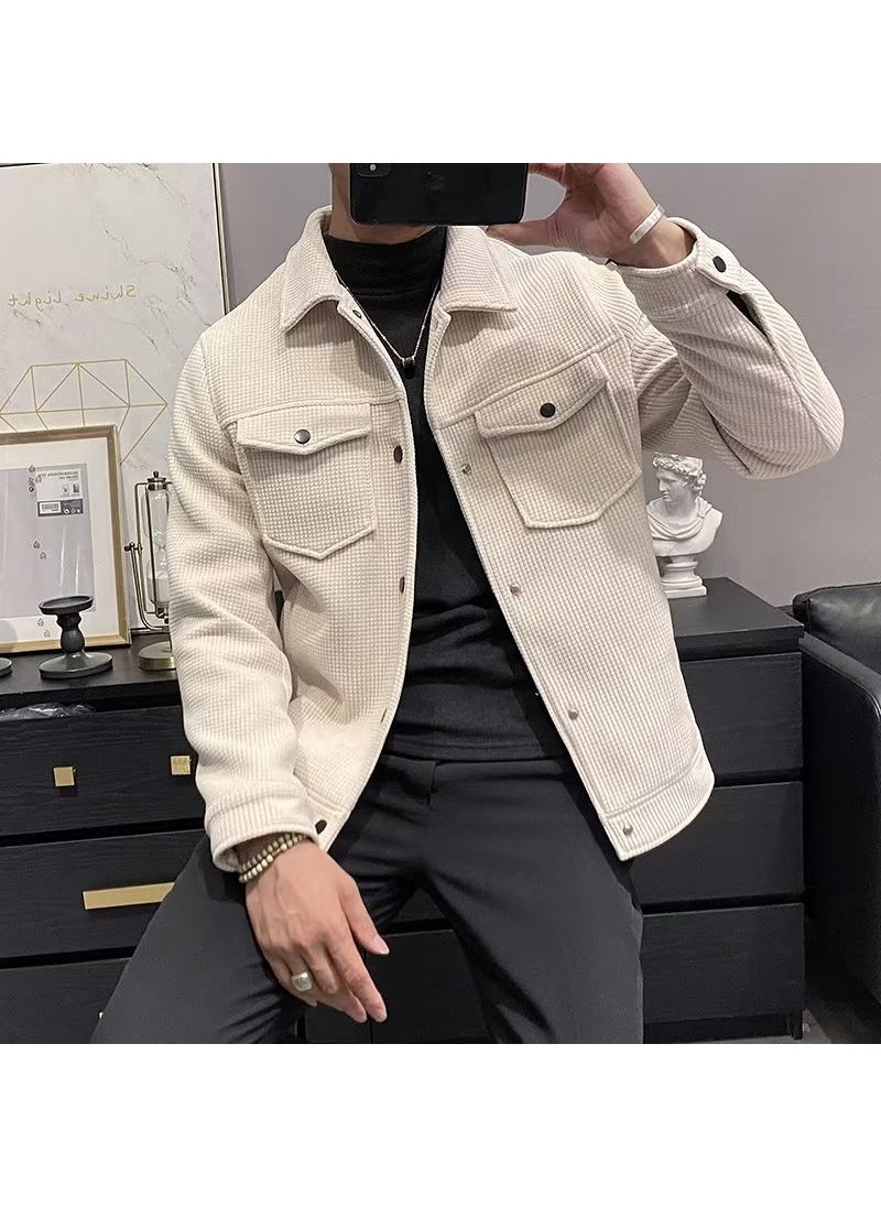 Generic - Winter Woolen Jacket Men Short Collar 785 apricot - Image 1