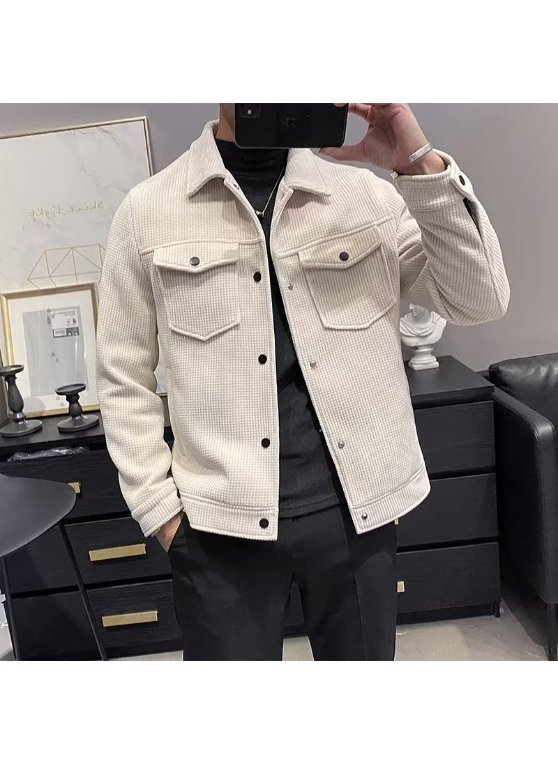 Generic - Winter Woolen Jacket Men Short Collar 785 apricot - Image 1