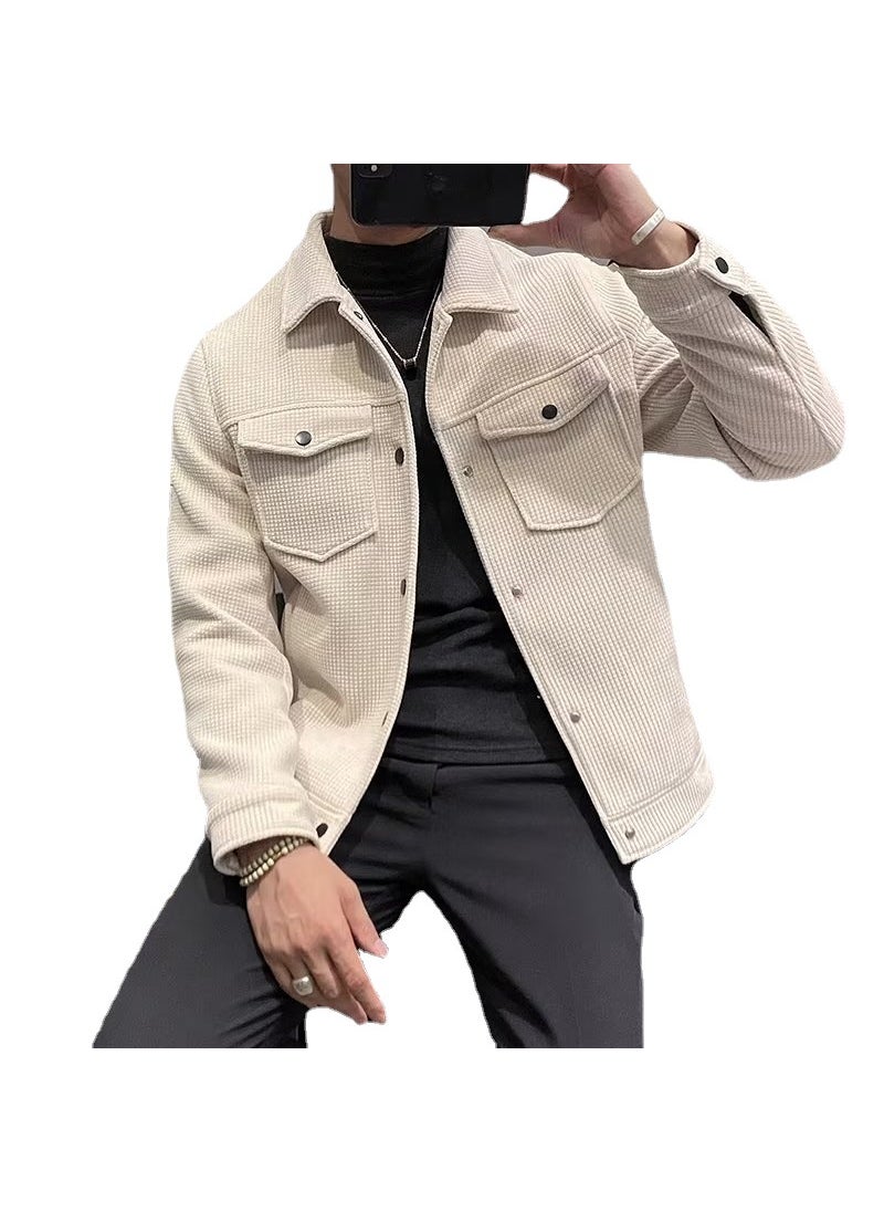 Generic - Winter Woolen Jacket Men Short Collar 785 apricot - Image 1