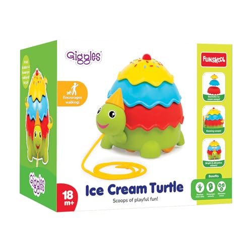 Giggles Funskool Pull Along Turtle, Activity & Learning Toy for Babies, Toddlers, for Baby Boys & Girls, Encourage Walking, Improve Balance, Multicolour, Gift Set for Kids, Ages 18+ Months - Image 1