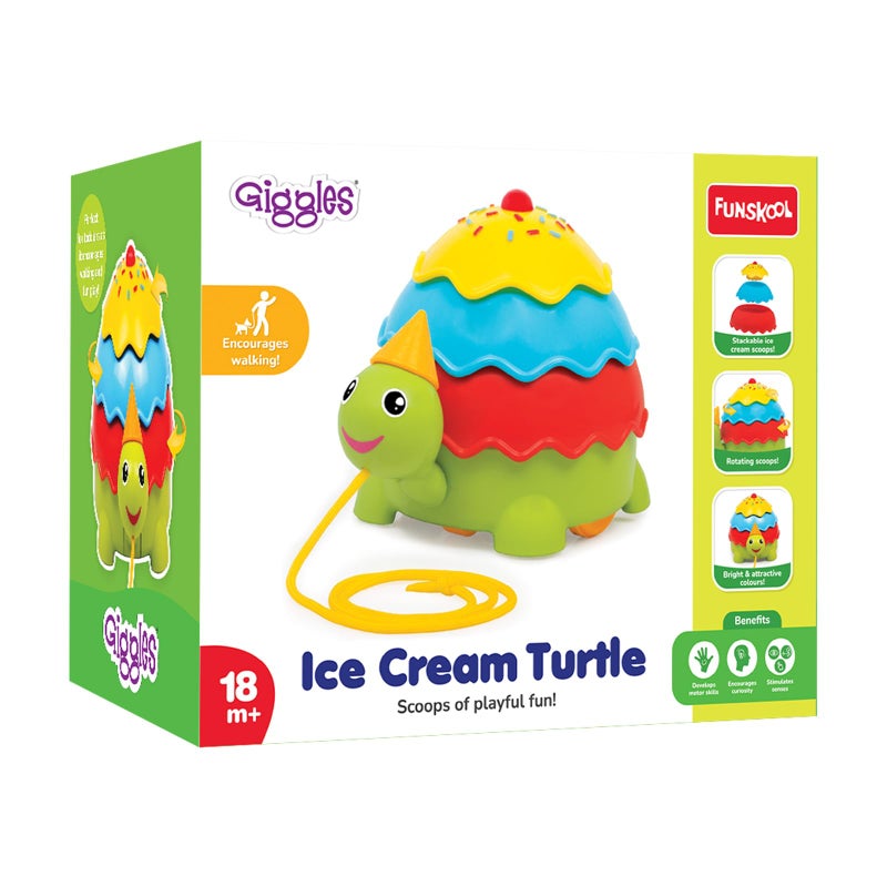 Giggles Funskool Pull Along Turtle, Activity & Learning Toy for Babies, Toddlers, for Baby Boys & Girls, Encourage Walking, Improve Balance, Multicolour, Gift Set for Kids, Ages 18+ Months - Image 5