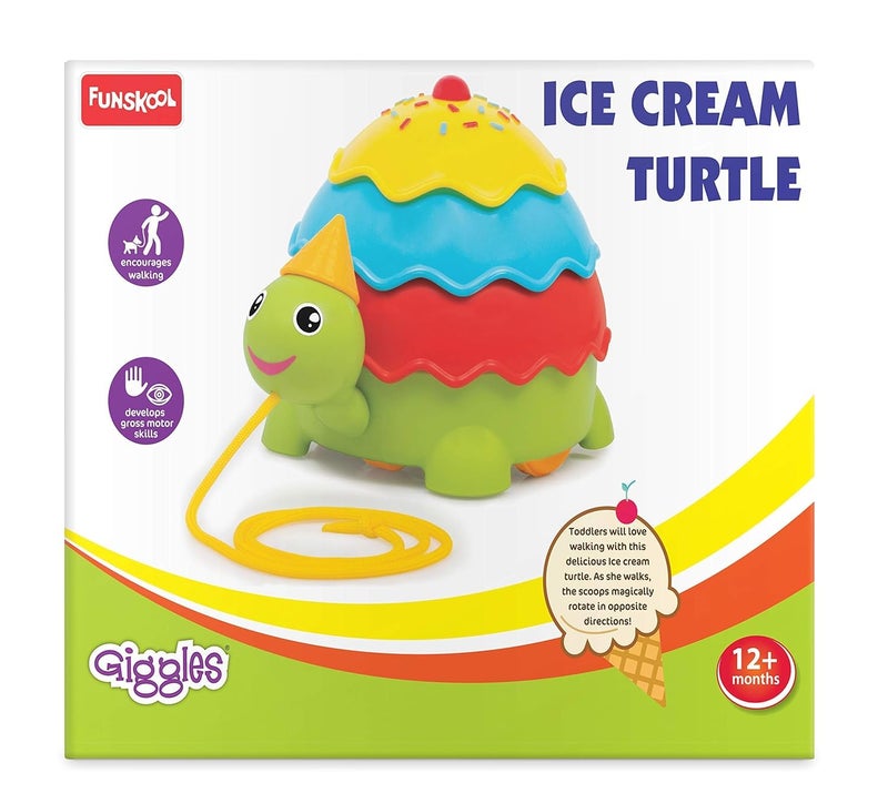 Giggles Funskool Pull Along Turtle, Activity & Learning Toy for Babies, Toddlers, for Baby Boys & Girls, Encourage Walking, Improve Balance, Multicolour, Gift Set for Kids, Ages 18+ Months - Image 3