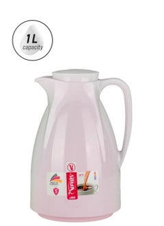 Valk Vacuum Flask with Double Wall Glass (1 Liter) | Wide Mouth with Anti-Leakage Cap Double Walled Travel Mug | Liter Rose Color  - Image 1