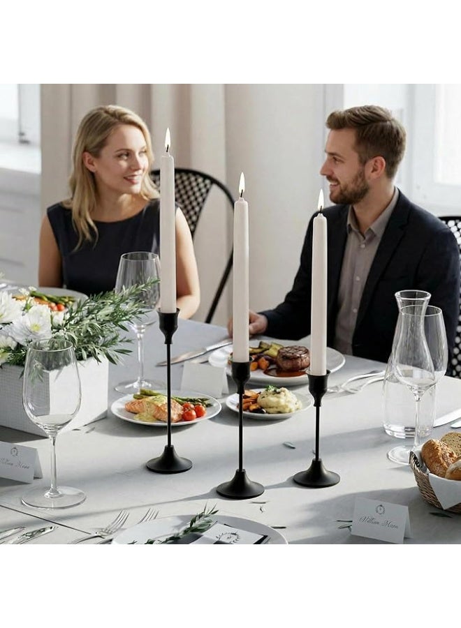 DUNISO Black Candlestick Holders Set of 3, Candle Stick Taper Candle Holder, Vintage Decorative Metal Candle Holders Centerpieces for Table Mantel Festive Decorations Gifts - Image 3