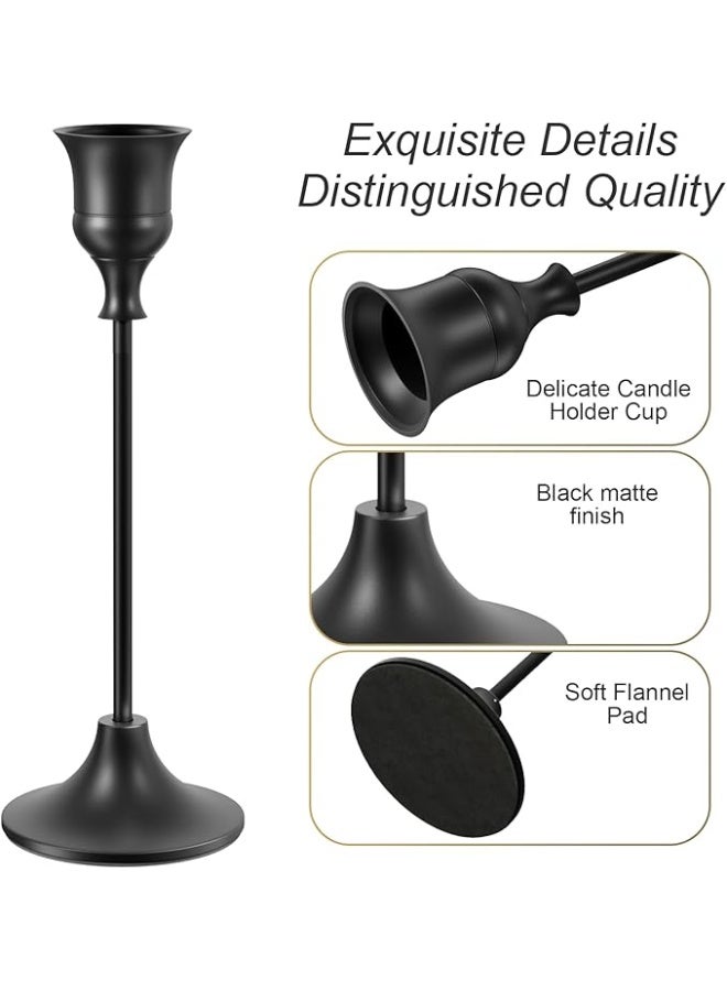 DUNISO Black Candlestick Holders Set of 3, Candle Stick Taper Candle Holder, Vintage Decorative Metal Candle Holders Centerpieces for Table Mantel Festive Decorations Gifts - Image 5