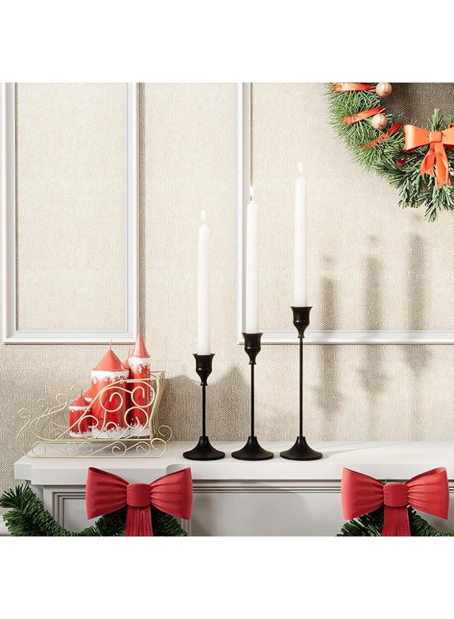 DUNISO Black Candlestick Holders Set of 3, Candle Stick Taper Candle Holder, Vintage Decorative Metal Candle Holders Centerpieces for Table Mantel Festive Decorations Gifts - Image 4
