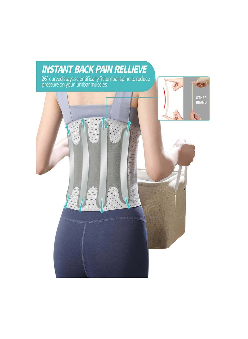 SYOSI Back Brace for Women Men, Lower Back Pain Relief, Close-fitting Breathable Back Support Belt for Daily Chores, Adjustable Lumbar Support Belt for Scoliosis, Herniated Disc, Back Pain (XL) - Image 4