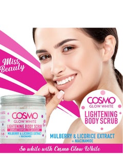 COSMO Cosmo Glow White Lightening Body Scrub 475ml, Mulberry and Licorice Extract, Helps to Reduce Dark Spots, Smoothen Skin, For Unisex  - Image 2