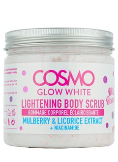 COSMO Cosmo Glow White Lightening Body Scrub 475ml, Mulberry and Licorice Extract, Helps to Reduce Dark Spots, Smoothen Skin, For Unisex  - Image 1