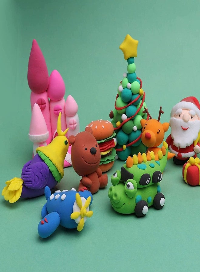 Promote Trader Modeling Clay Air Dry Clay Light Model Magic Clay 12 Colors DIY Creative with Molding Clay Tools Free Glitter, Clay in Air Tight Storage Mini Box Crafts Gift for Kids - Image 4