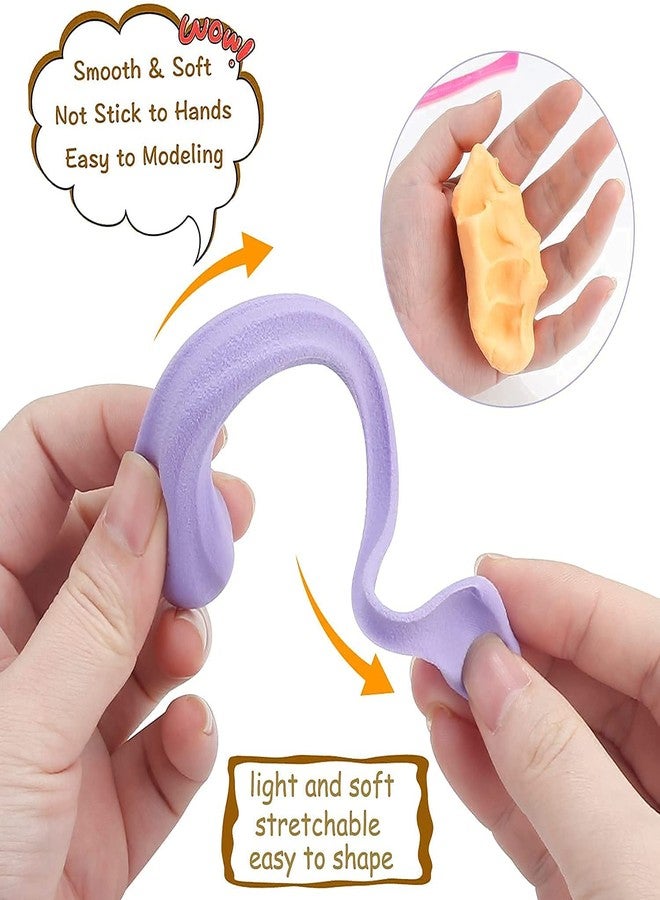 Promote Trader Modeling Clay Air Dry Clay Light Model Magic Clay 12 Colors DIY Creative with Molding Clay Tools Free Glitter, Clay in Air Tight Storage Mini Box Crafts Gift for Kids - Image 3