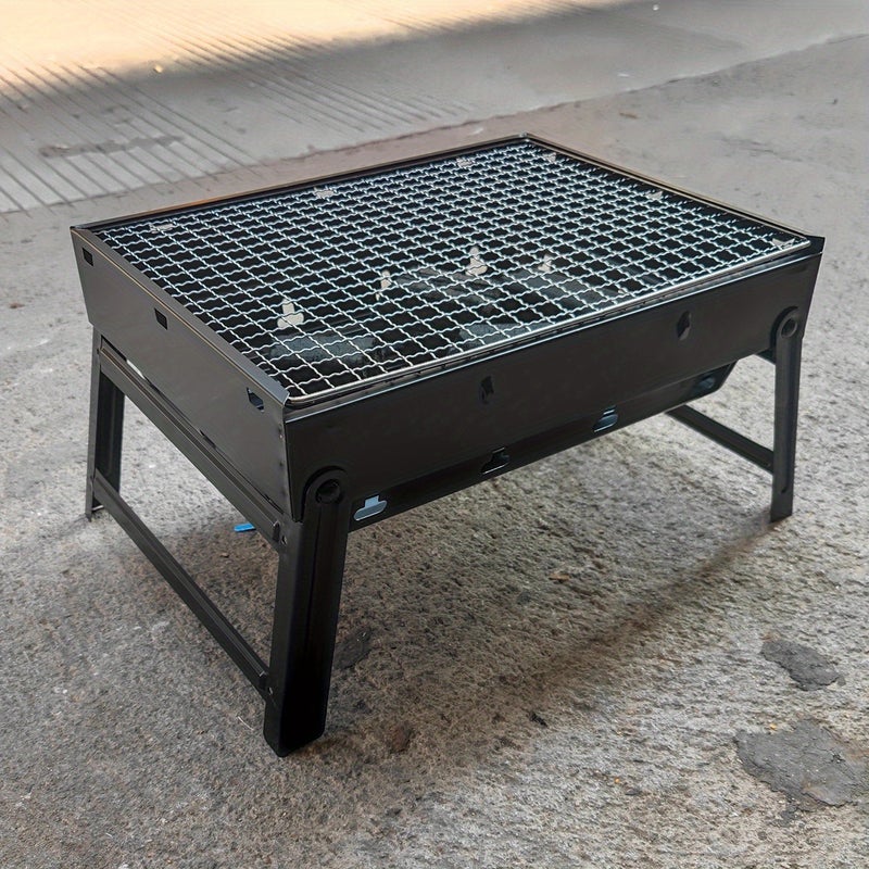 Portable Foldable BBQ Grill, Iron Construction, No Charging Required, Compact & Convenient for Outdoor Camping & Picnics