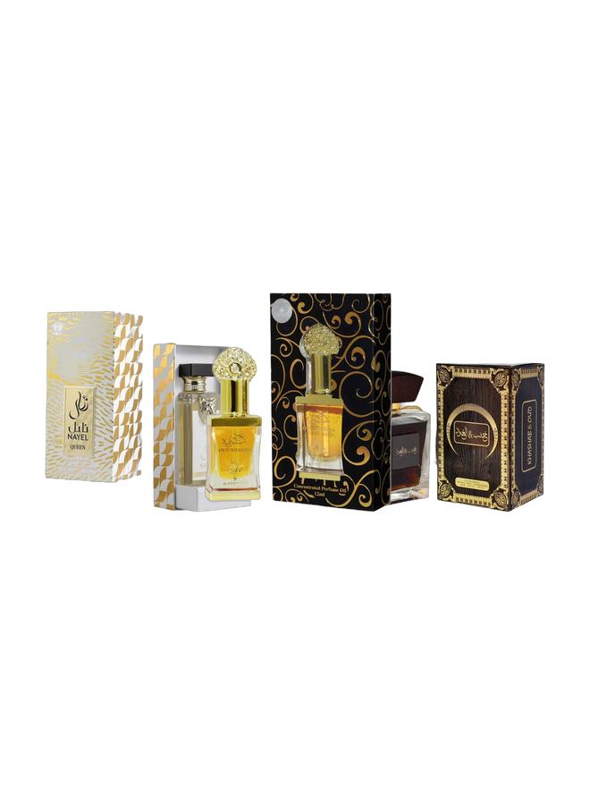 ARABIYAT خصب العود EDP 100 مل، بريستيج نايل كوين EDP 70 مل وزيت عطر العود الشرقية المركز 12 مل - Image 1