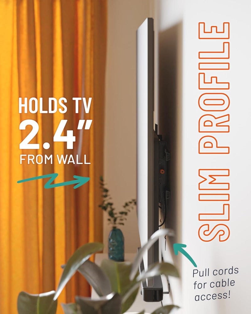 ECHOGEAR Wall Mount TV Bracket for TVs Up to 90" - Low Profile Design Tilts to Eliminate Glare - Includes Drilling Template & Can Be Leveled After Install - UL Listed for Safety - Image 5