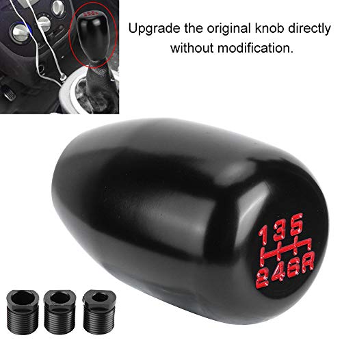 Dweekiy Gear Shift Knob,Car Universal Modification Manual Knob Gear Shift Head Shifter 6 Speed(Black) - Image 2