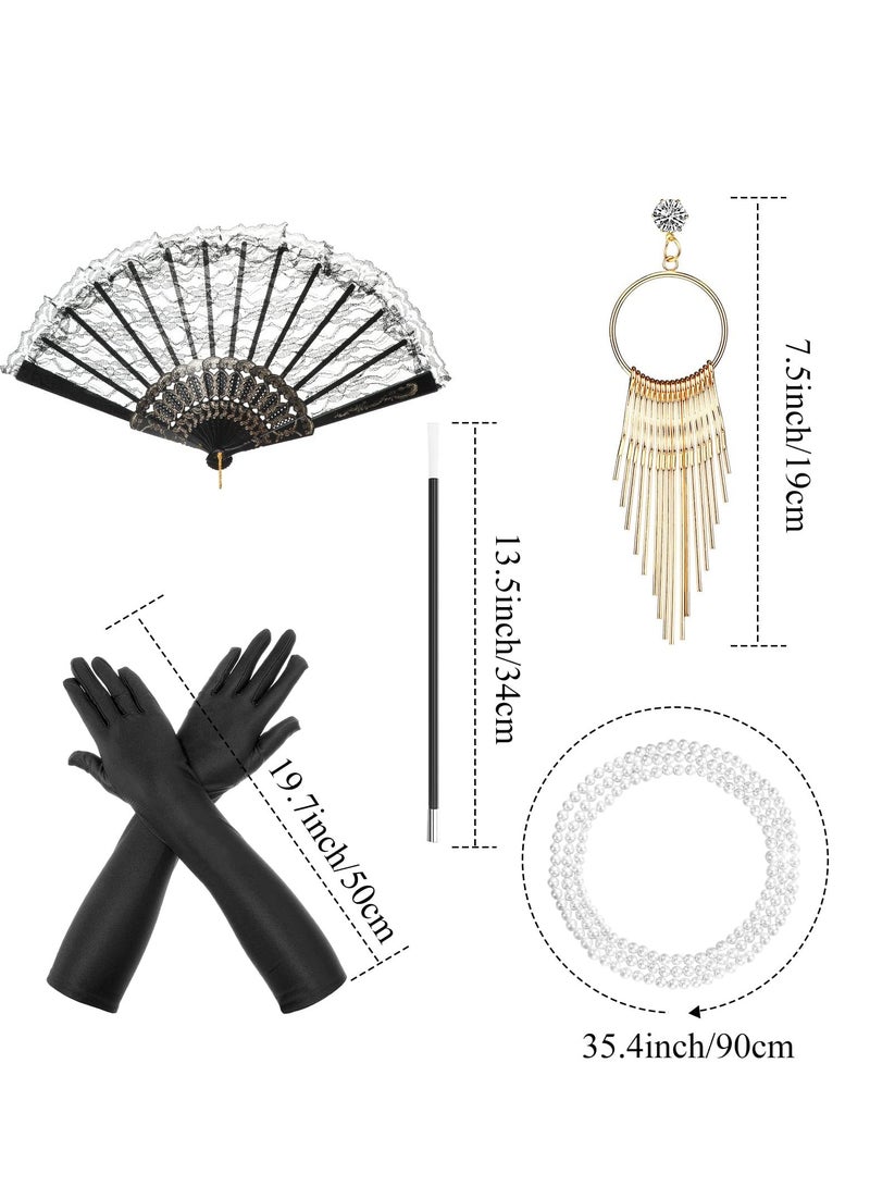 Zikra 1920s Flapper Accessories for Women Gatsby Accessories Set Flapper Headband Gloves Costume for Girl Party - Image 5