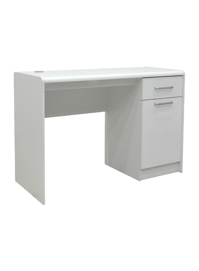 DANUBE HOME Supreme 1-Door And 1-Drawer Study Desk Writing Desk With Storage Modern office Desk Compact Desk For Home office Bedroom Study Room Stylish Work Desk â€“ White  - Image 1