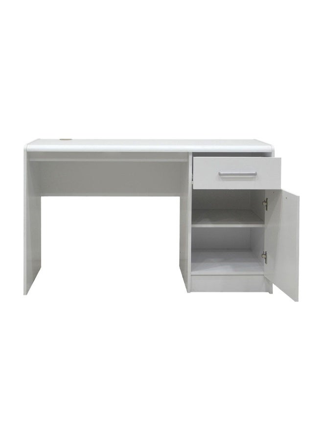 DANUBE HOME Supreme 1-Door And 1-Drawer Study Desk Writing Desk With Storage Modern office Desk Compact Desk For Home office Bedroom Study Room Stylish Work Desk â€“ White  - Image 5
