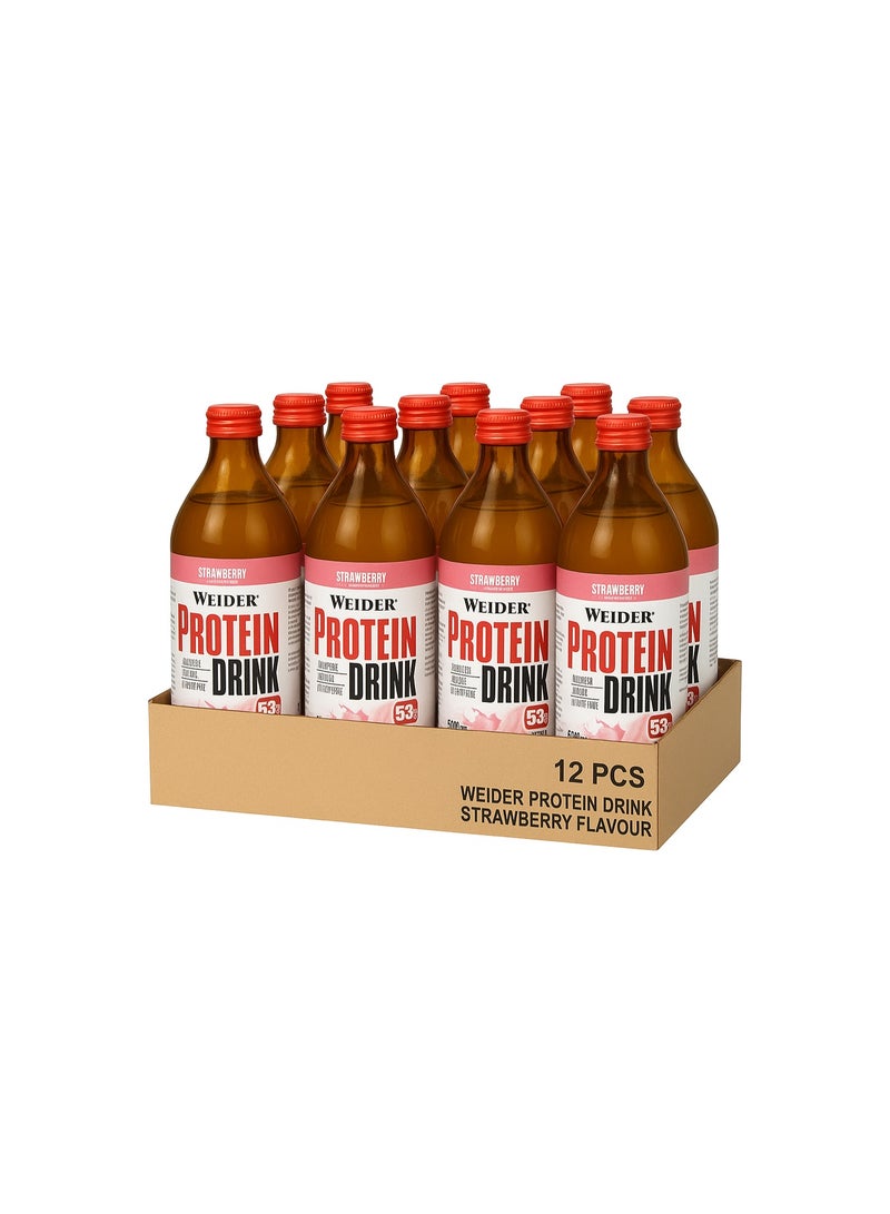 ويدير مشروب وايدر بروتين 500 مل بنكهة الفراولة – عبوة من 12 - Image 1