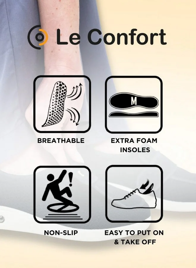 Le Confort Women's Textured Diabetic Sneakers with Zip Closure