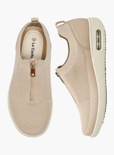 Le Confort Textured Diabetic Sneakers With Zip Closure