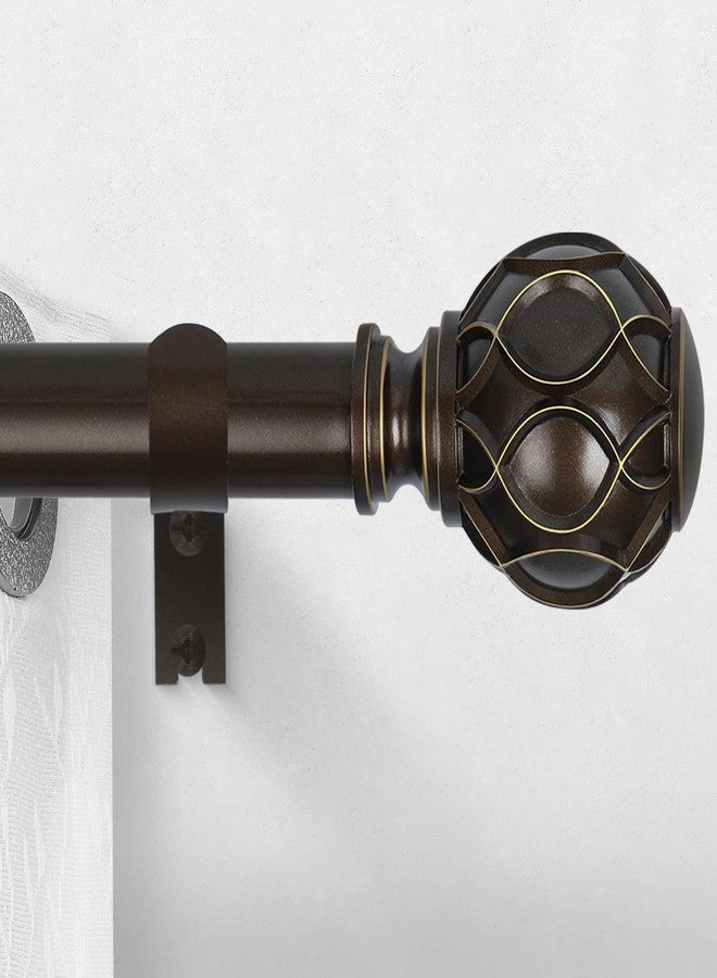 HTZON Bronze Curtain Rods for Windows:Farmhouse Boho Decorative Curtain Rod for Bedroom Living Room,Heavy Duty Adjustable Rustic Drapery Rods Set with Vintage Coastal Finials,Antique Bronze 36-88" - Image 1